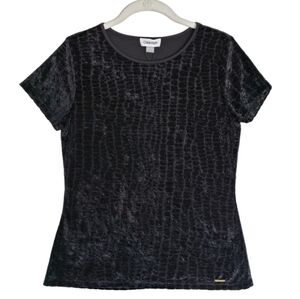 Calvin Klein Black Crushed Velvet Top
